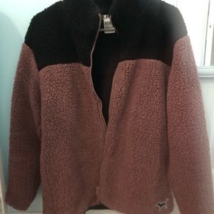 PINK fuzzy zip up jacket